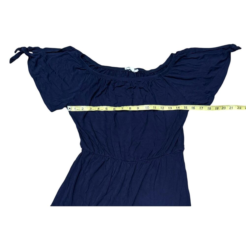 Rolla Coster Off Shoulder Wide Leg Flared Jumpsuit Medium Navy Blue Stretch - Picture 5 of 7